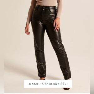 Abercrombie and fitch women’s vegan leather ultra high rise pant 34/18R NWT